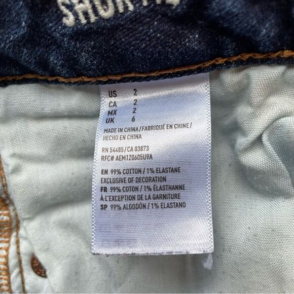 American Eagle Super Stretch Jean Shortie Shorts - Size: 2 - Picture 5 of 5